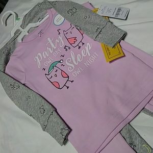 Carters 4 Piece Owl  Baby Girls PJs
